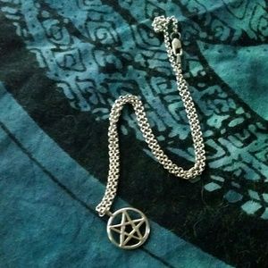 Silver pentagram necklace